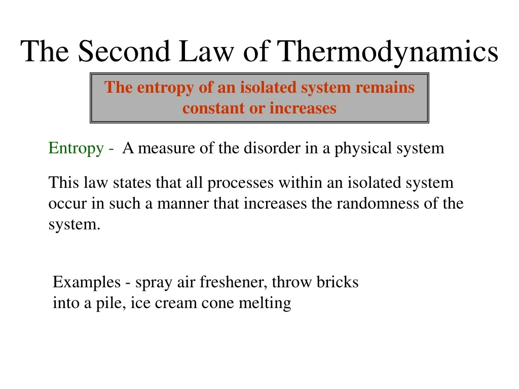 the second law of thermodynamics