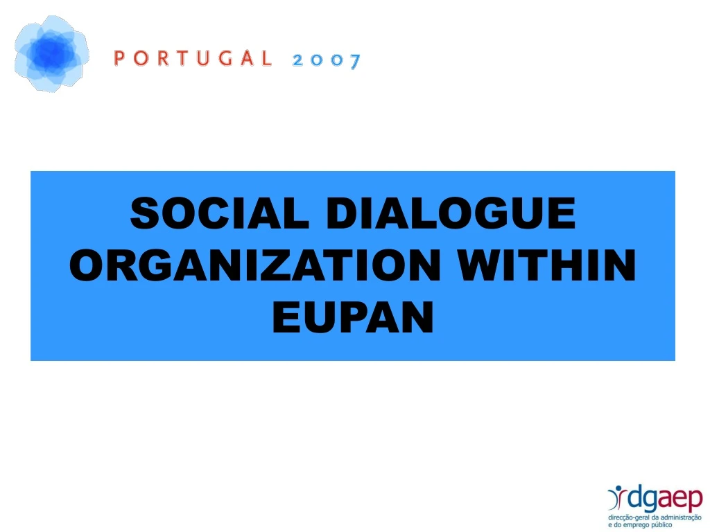 social dialogue organization within eupan