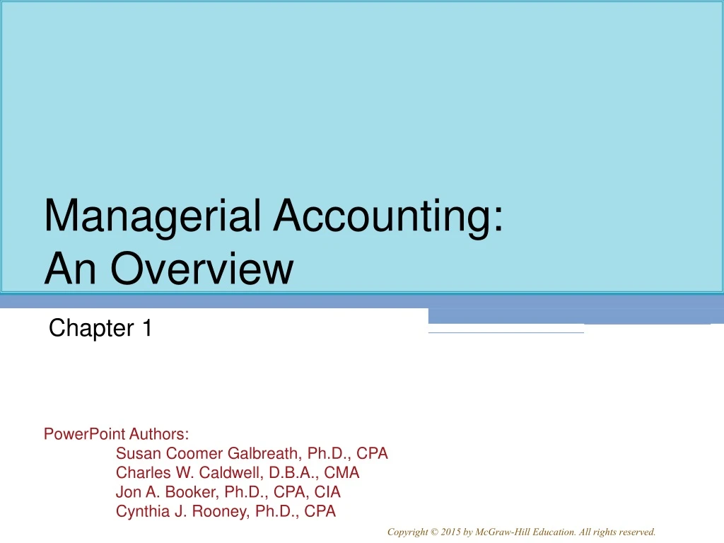 managerial accounting an overview