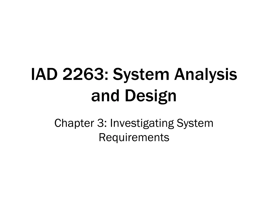 iad 2263 system analysis and design