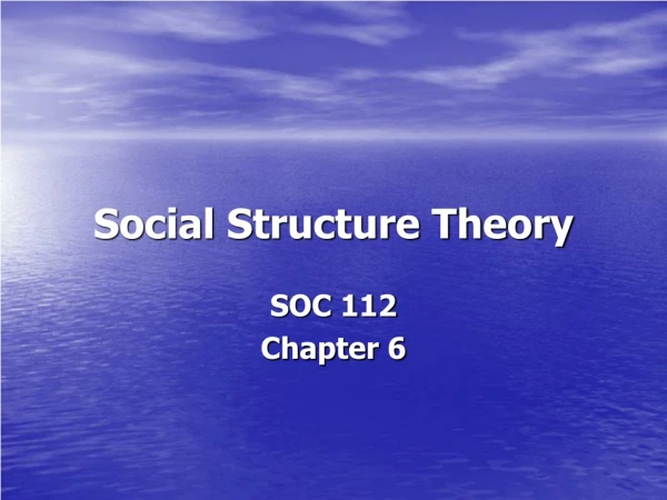 Social Structure Theory