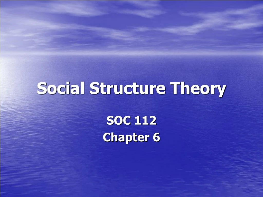 social structure theory