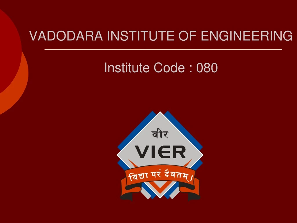 vadodara institute of engineering institute code 080