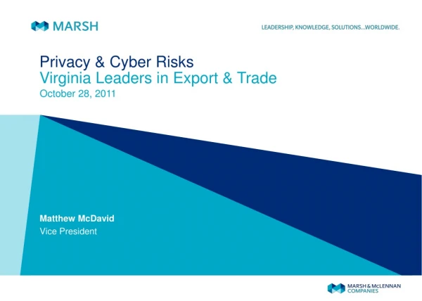 Privacy &amp; Cyber Risks Virginia Leaders in Export &amp; Trade