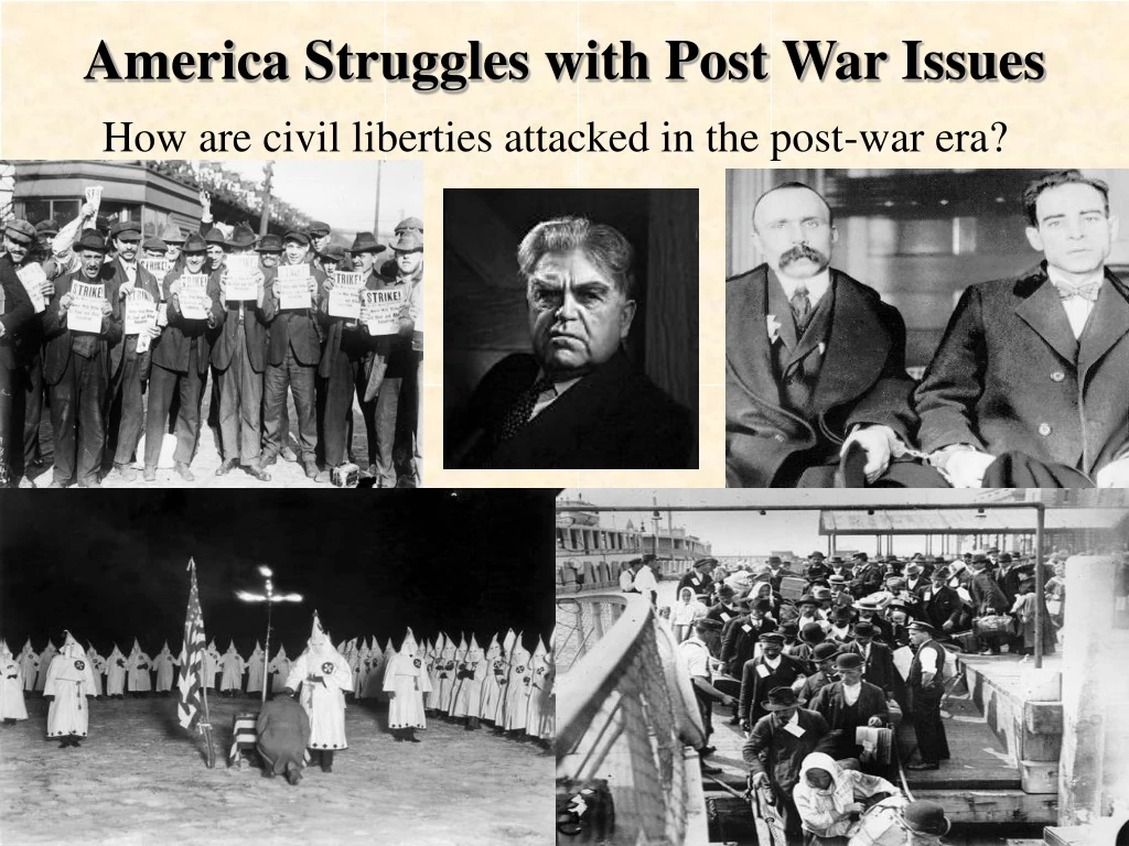 america struggles with post war issues