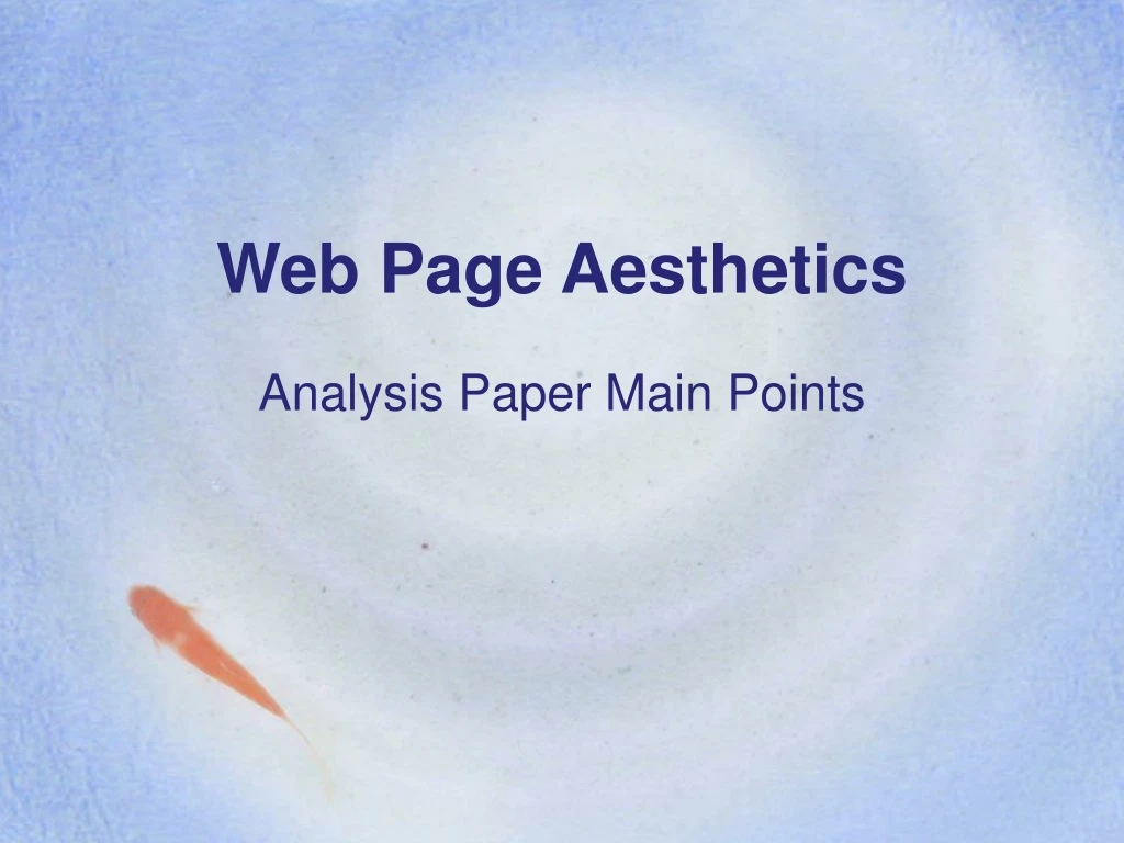 web page aesthetics