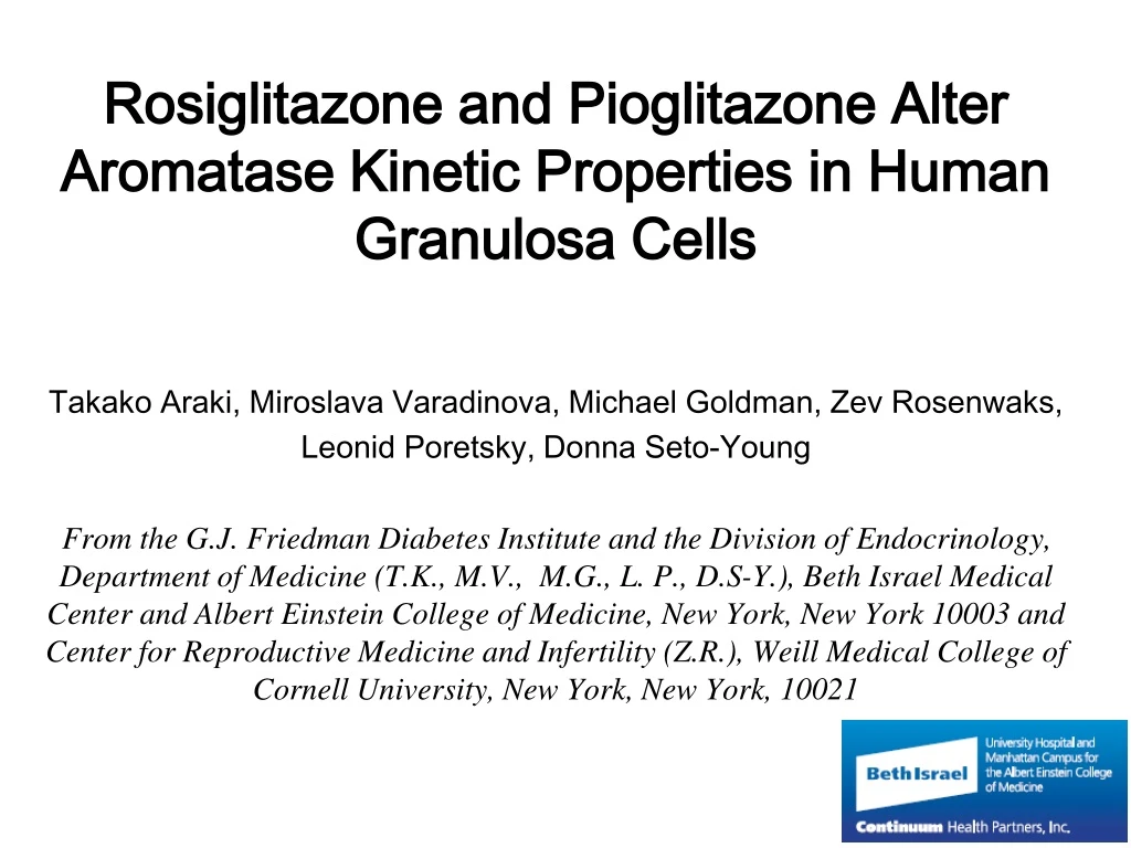 rosiglitazone and pioglitazone alter aromatase kinetic properties in human granulosa cells