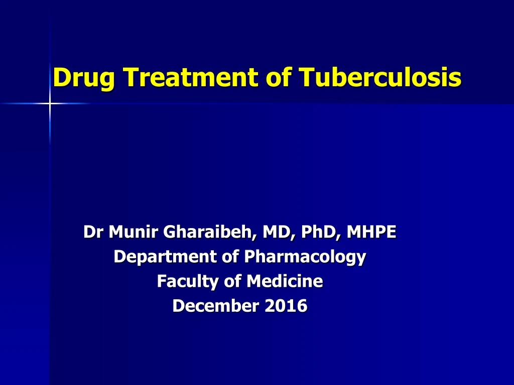 drug treatment of tuberculosis