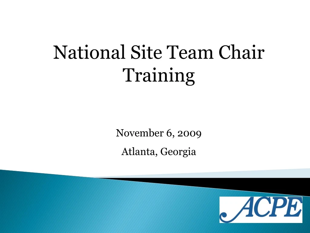 national site team chair training november 6 2009