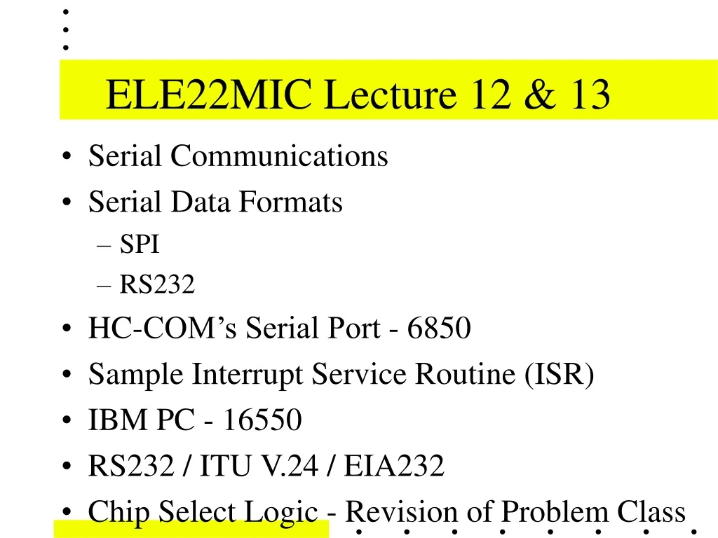 ele22mic lecture 12 13