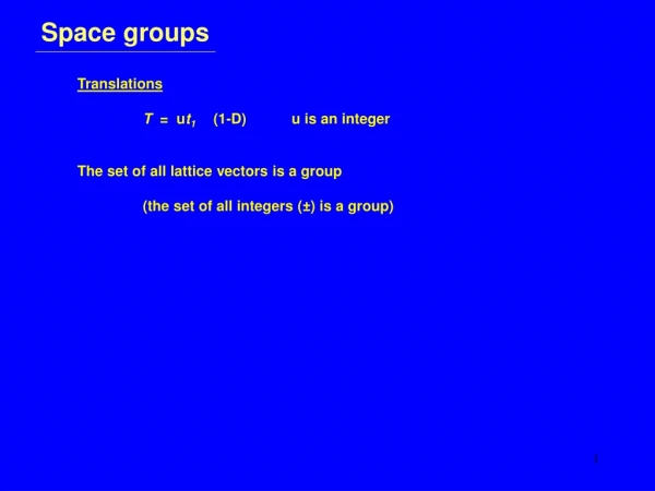 Space groups