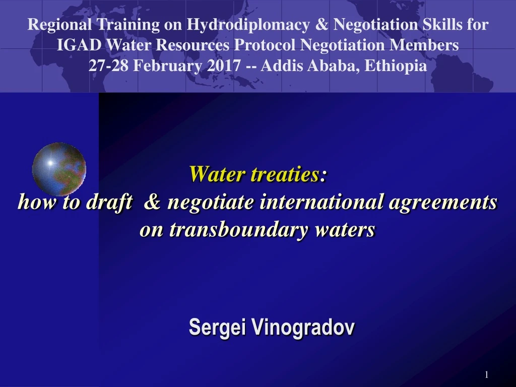 water treaties how to draft negotiate international agreements on transboundary waters