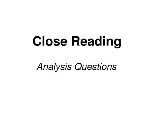 Close Reading