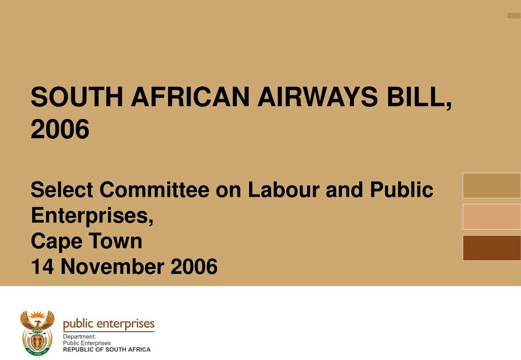 south african airways bill 2006 select committee