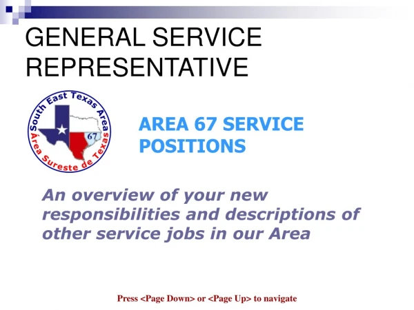 GENERAL SERVICE REPRESENTATIVE