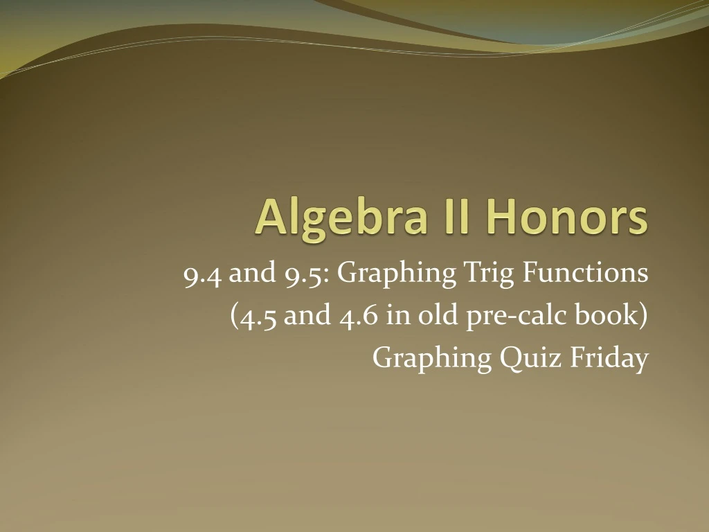 algebra ii honors