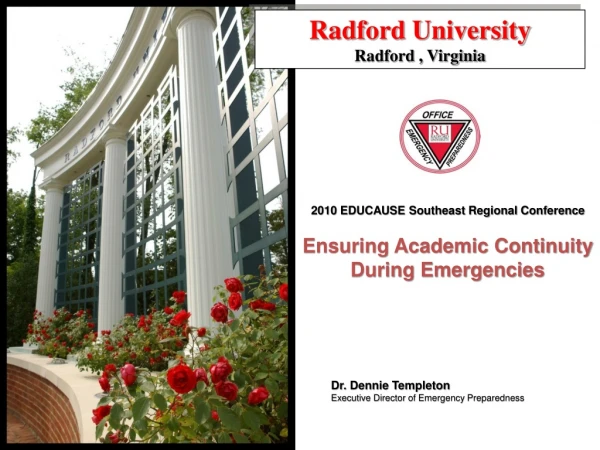 Radford University Radford , Virginia