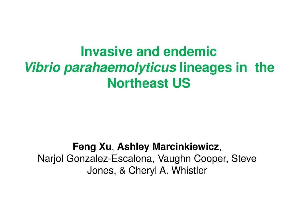 invasive and endemic vibrio parahaemolyticus