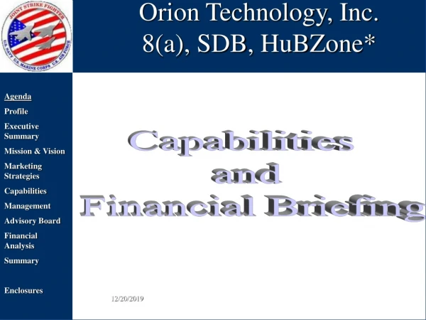 Orion Technology, Inc. 8(a), SDB, HuBZone*