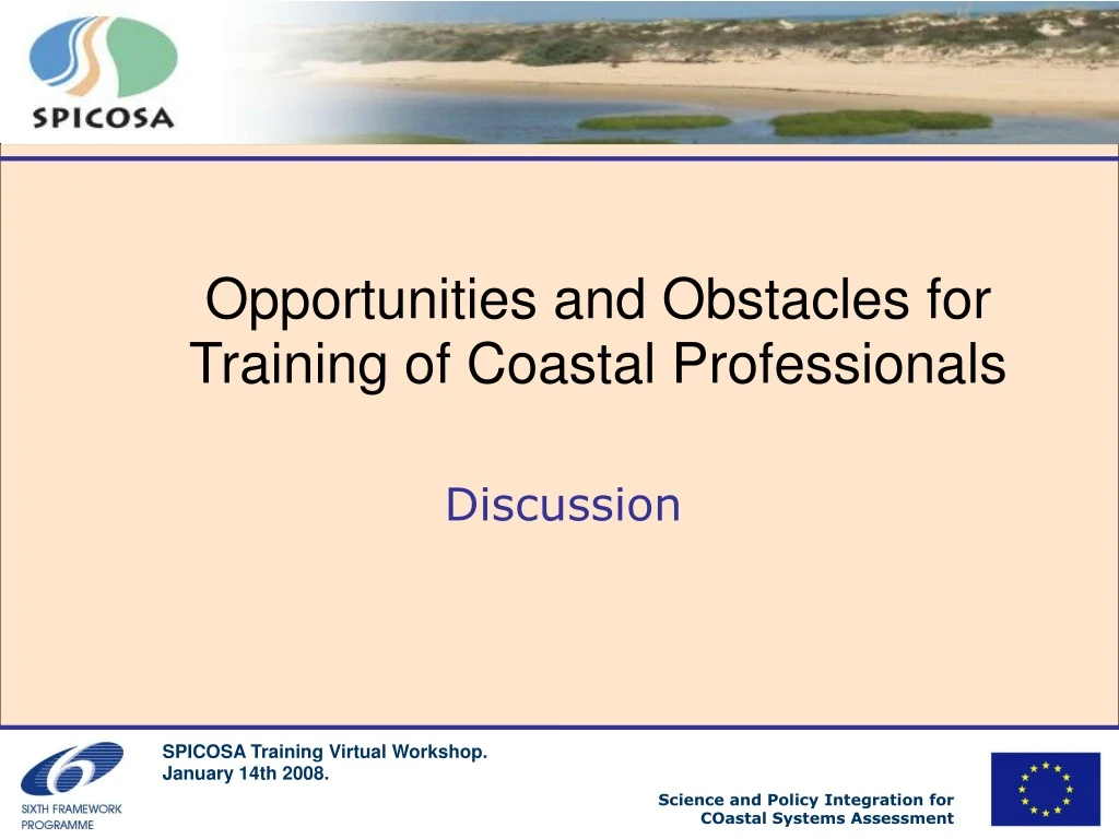 opportunities and obstacles for training of coastal professionals