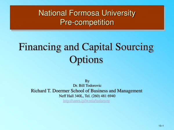 National Formosa University Pre-competition