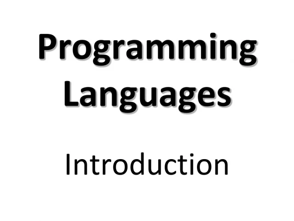 Programming Languages