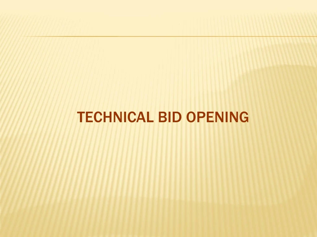 technical bid opening