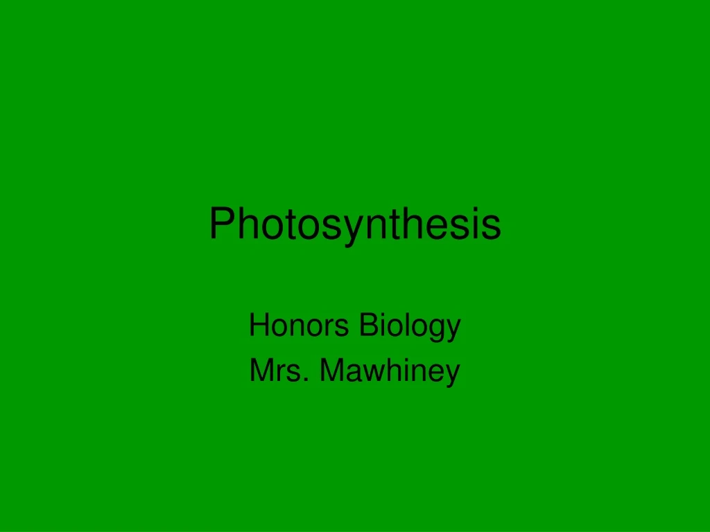 photosynthesis