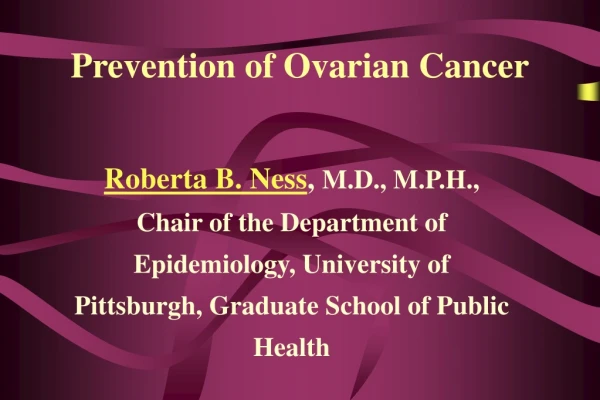 Prevention of Ovarian Cancer