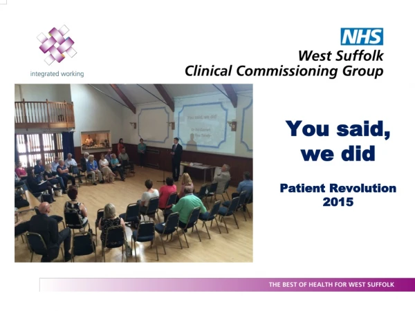 ‘ You said,  we did Patient Revolution  2015  Patient Revolution Update since July 2015