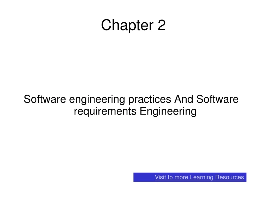 software engineering practices and software requirements engineering