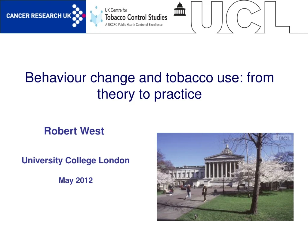 behaviour change and tobacco use from theory to practice