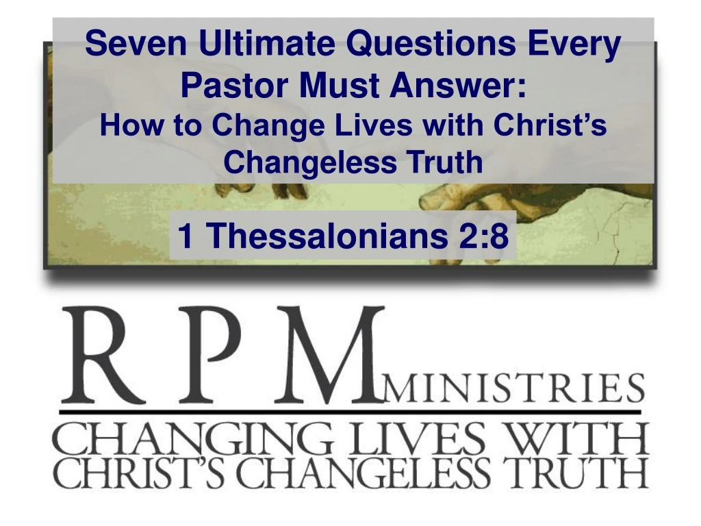 seven ultimate questions every pastor must answer