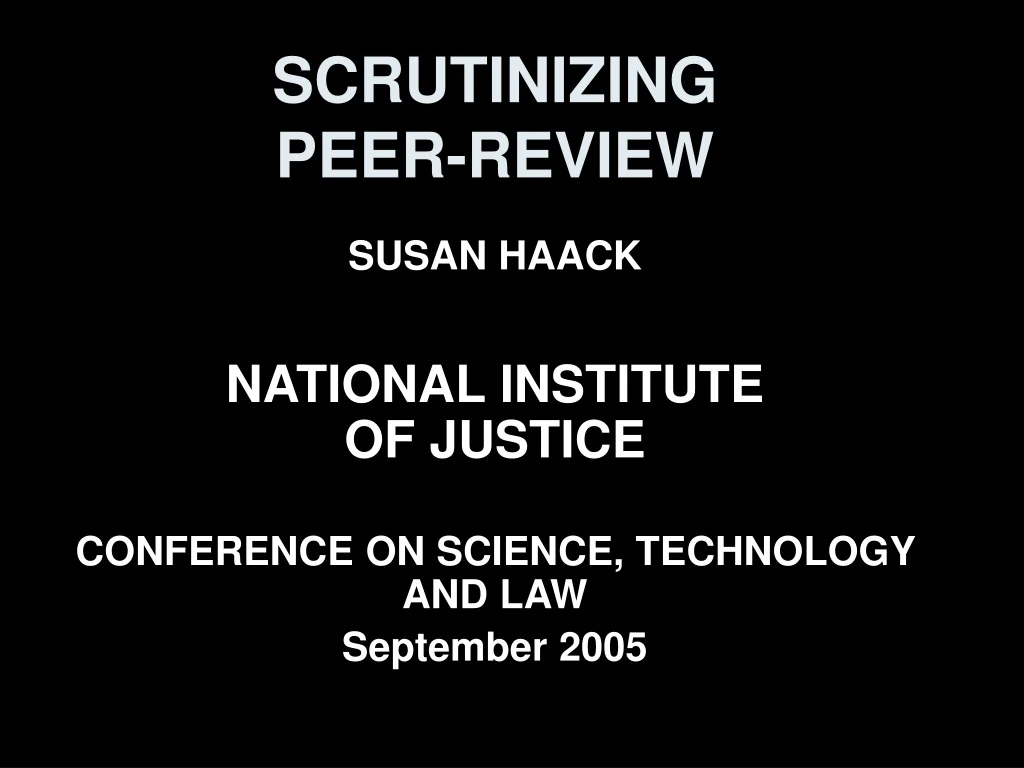 scrutinizing peer review