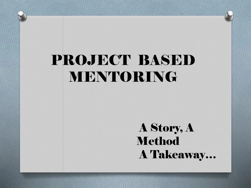 project based mentoring