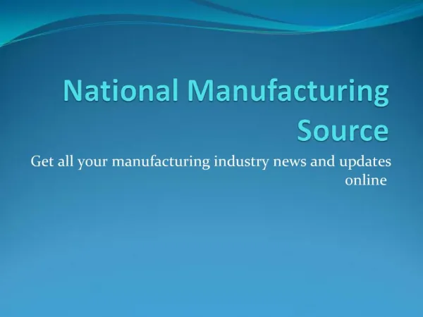 National Manufacturing Source