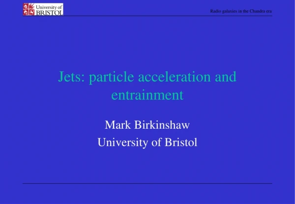 Jets: particle acceleration and entrainment