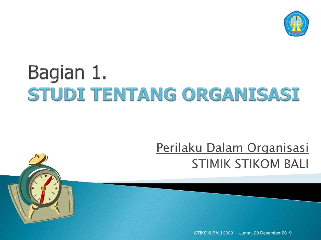 bagian 1 studi tentang organisasi