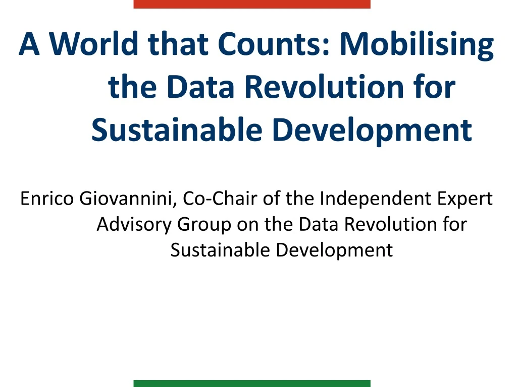 a world that counts mobilising the data