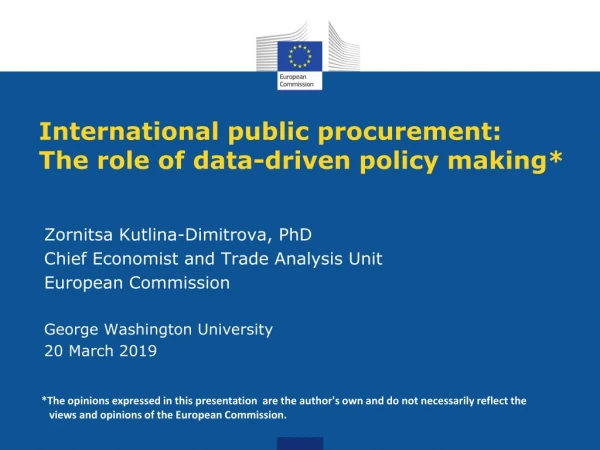 International public procurement:    The role of data-driven policy making*