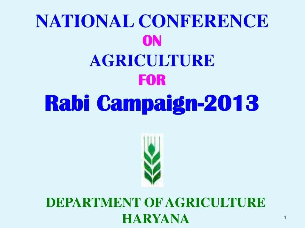 national conference on agriculture for rabi