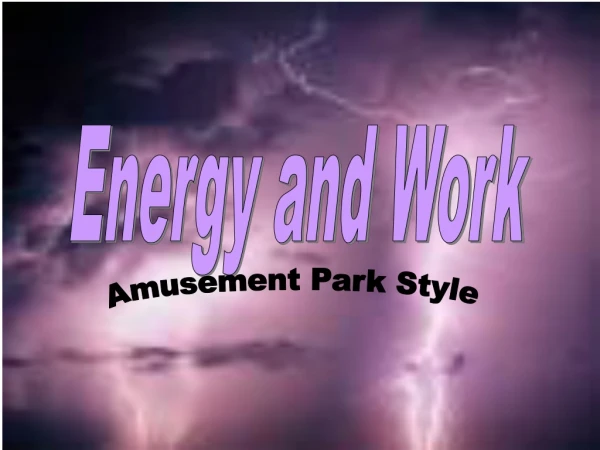 Energy and Work