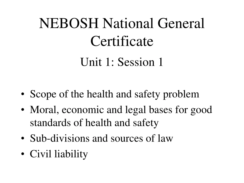 nebosh national general certificate