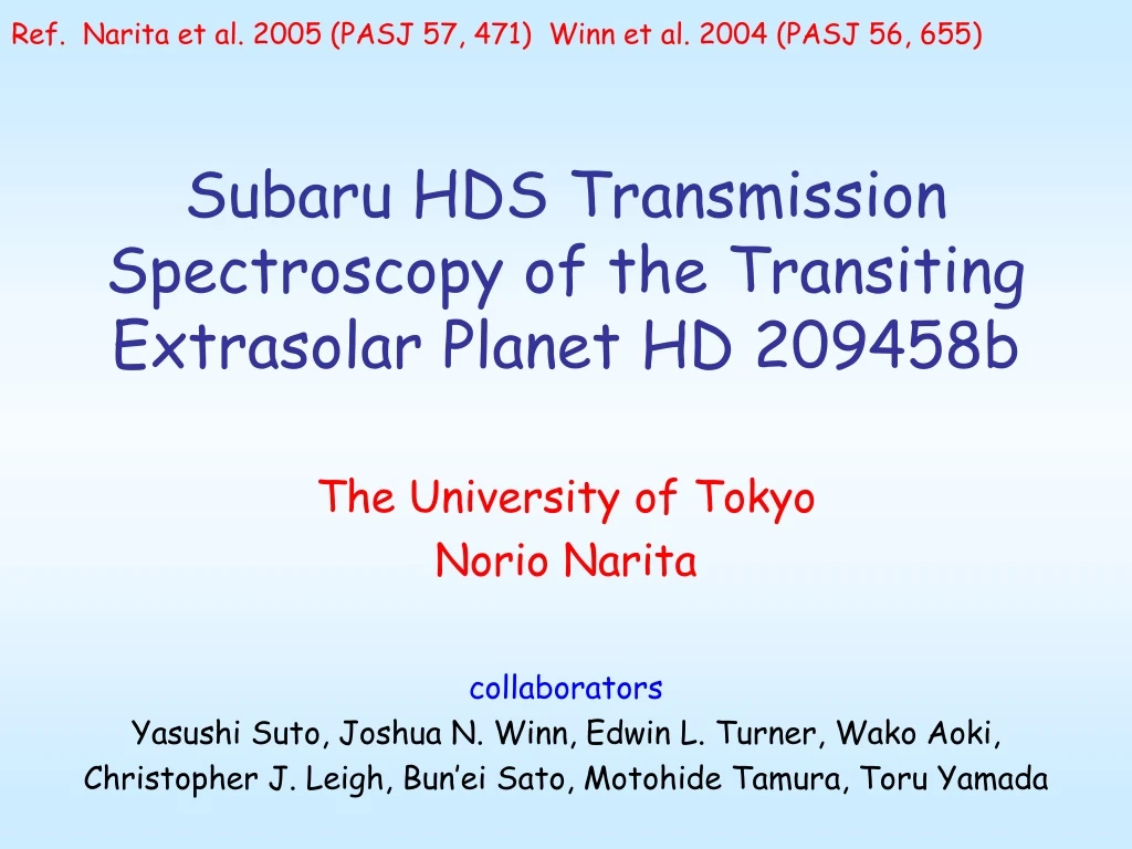 subaru hds transmission spectroscopy of the transiting extrasolar planet hd 209458b