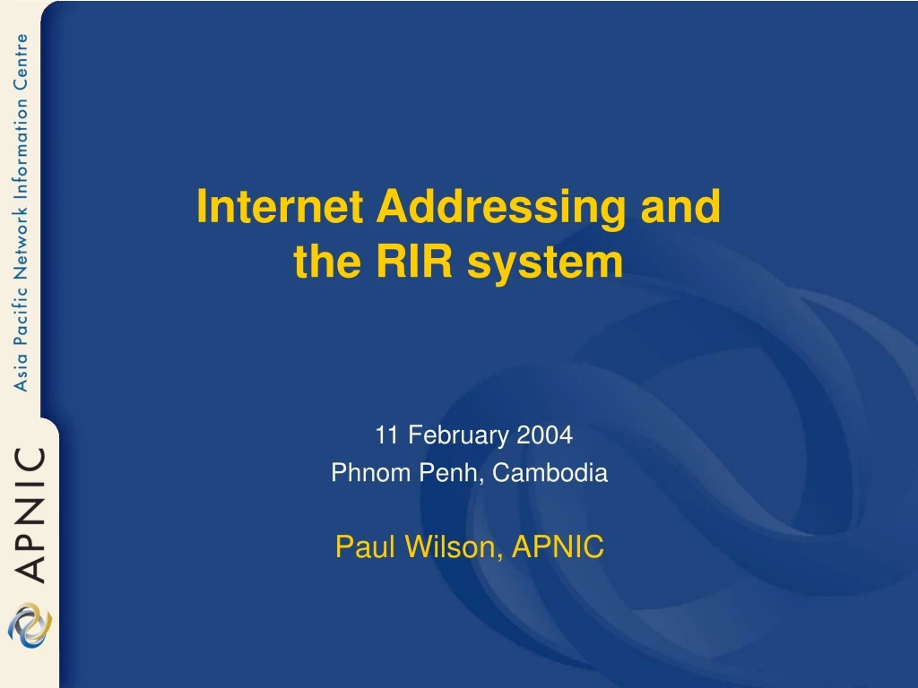internet addressing and the rir system