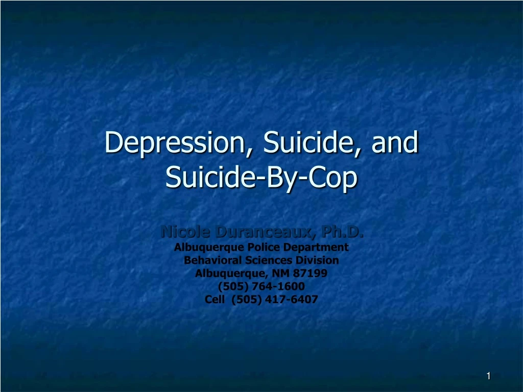 depression suicide and suicide by cop