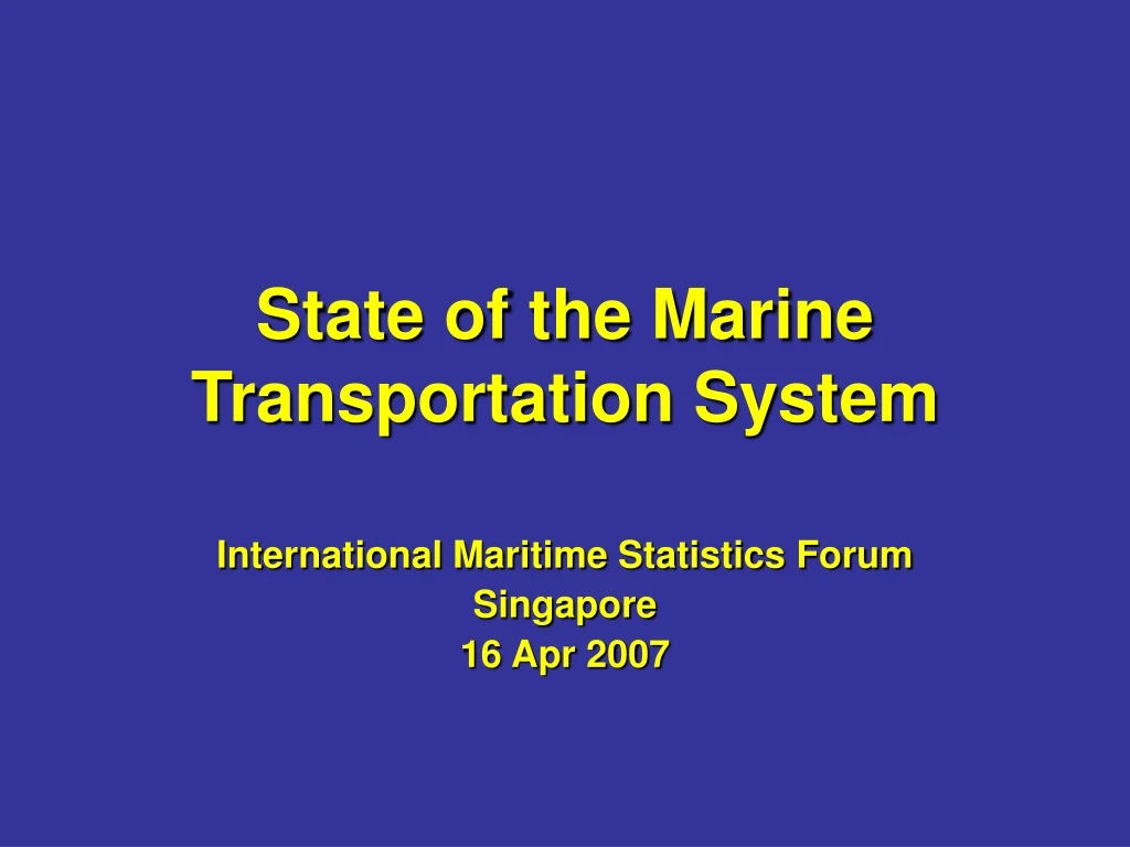 state of the marine transportation system