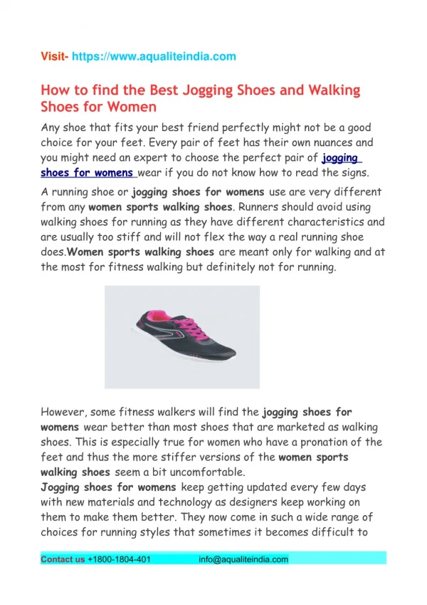 How to find the Best Jogging Shoes and Walking Shoes for Women