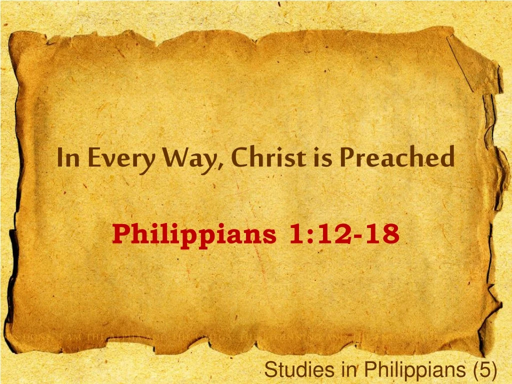 in every way christ is preached