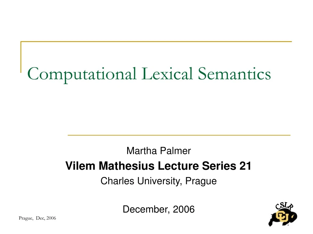 computational lexical semantics